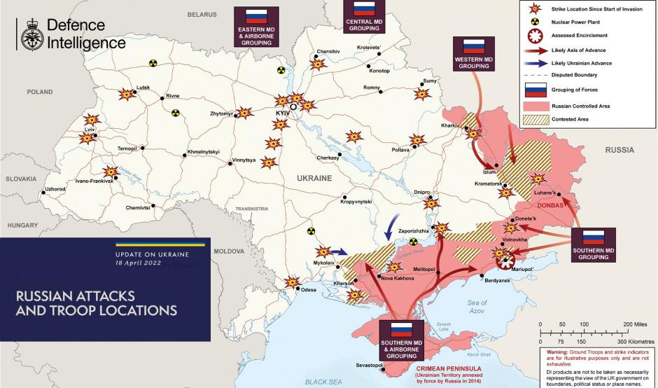 Última actualización de la guerra de Ucrania por parte del Ministerio de Defensa británico