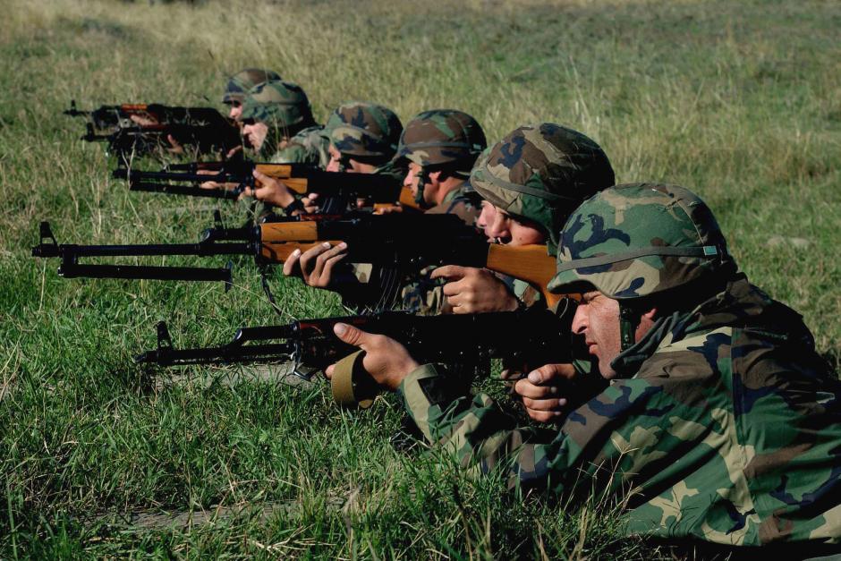 Entrenamiento de las fuerzas georgianas en octubre de 2002