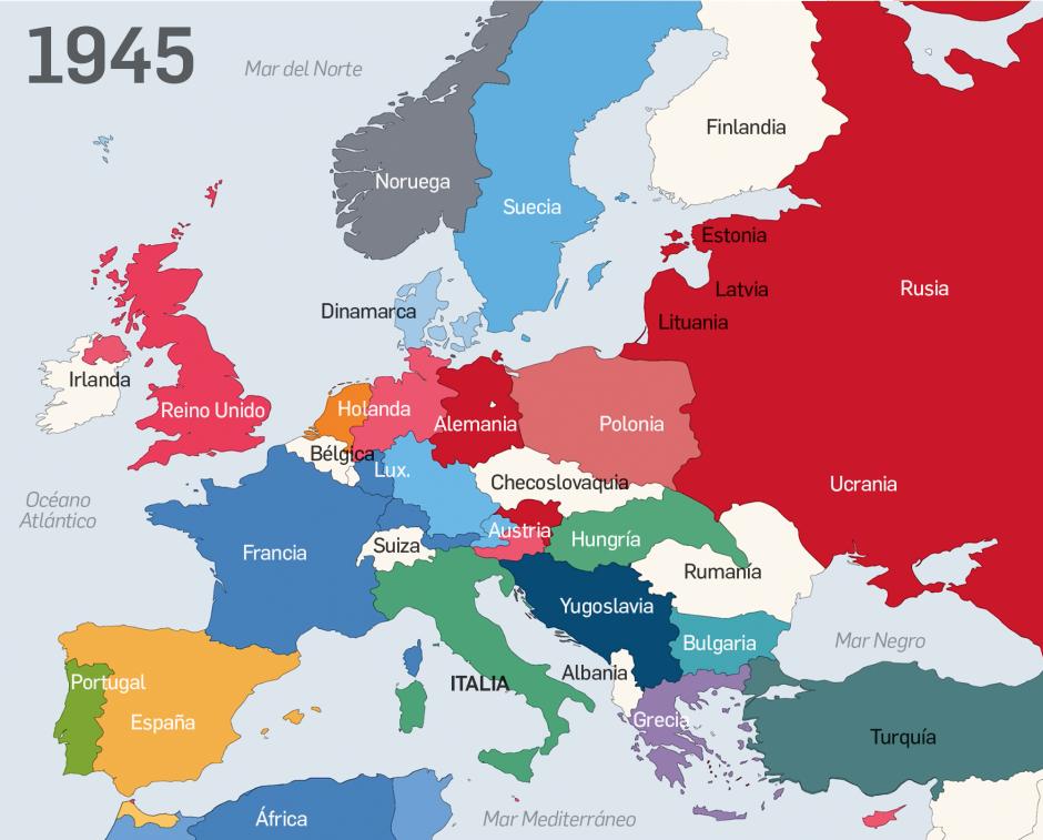 Mapa de Europa en 1945