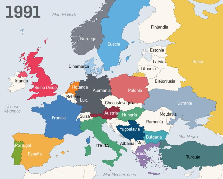 Mapa de Europa en 1991