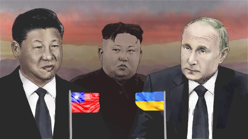 Ilustración: China Rusia Taiwan Ucrania Corea del Norte