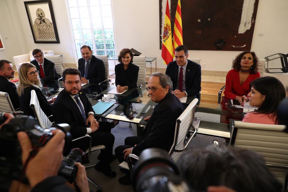 La primera Mesa del Diálogo en la que participó Pere Aragonès se celebró en febrero de 2020