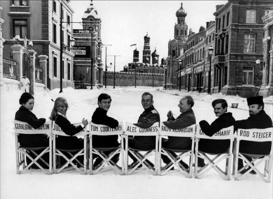 Actores de Doctor Zhivago durante el rodaje en la calle Canillas