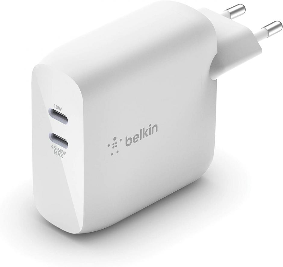Belkin cargador de pared USB-PD GaN doble de 68 W