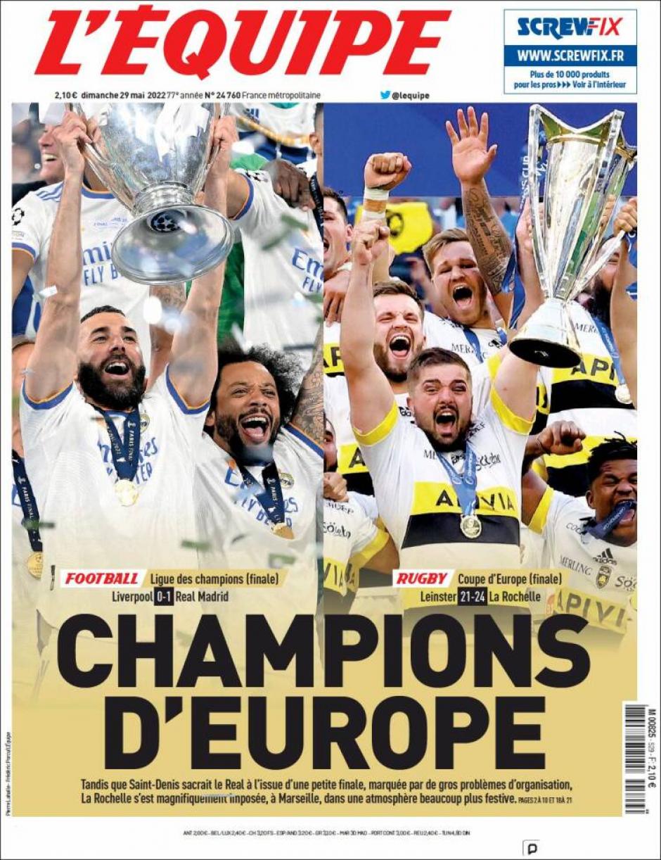 Surreal», «Reyes de Europa»: las portadas de la prensa se rinden al Madrid