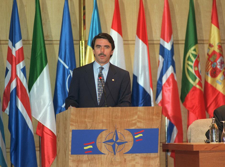 José María Aznar en la cumbre de la Alianza Atlántica en julio de 1997