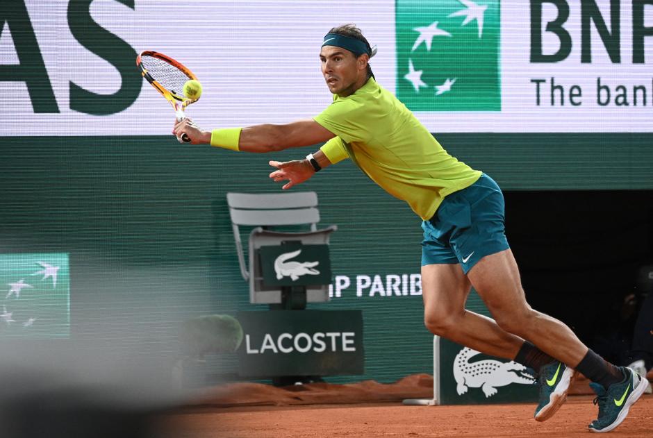 Rafael Nadal durante su partido de cuartos de final contra Novak Djokovic