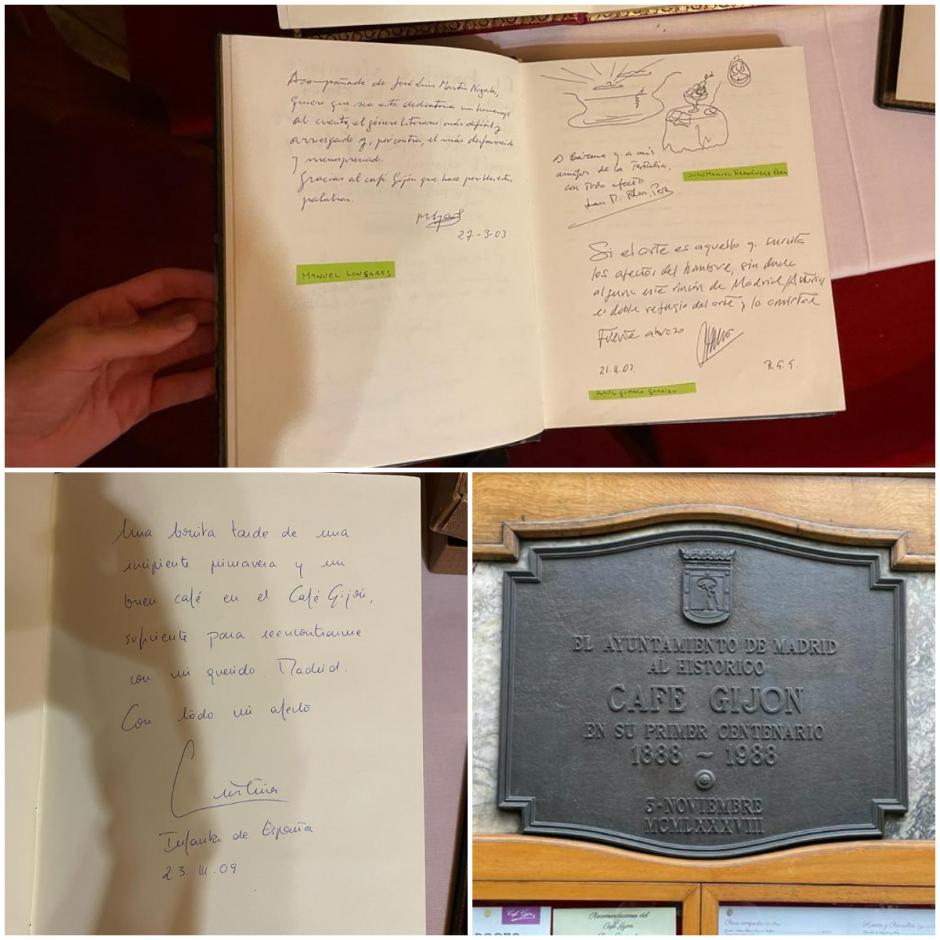 Libro de firmas del Café Gijón