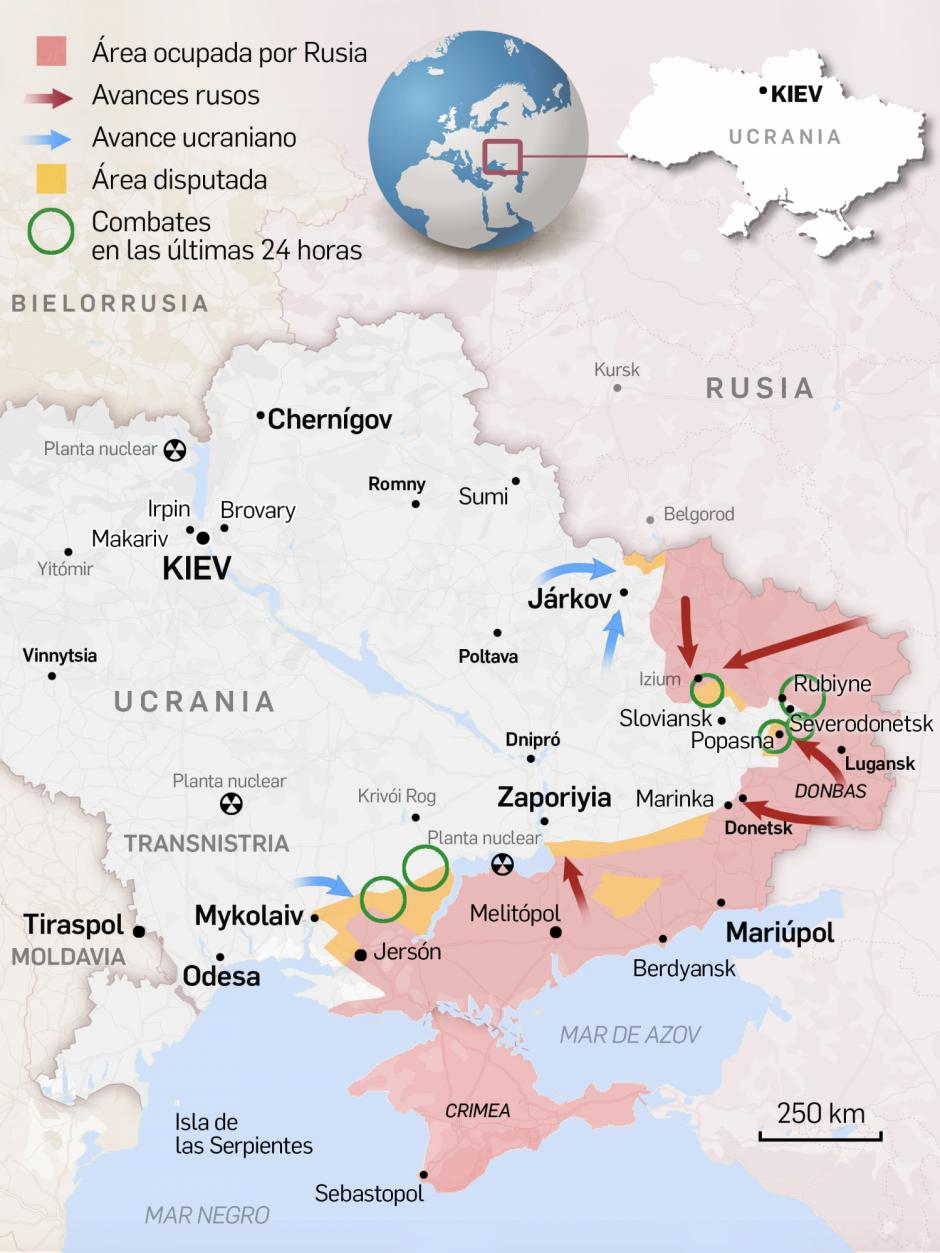 Mapa de la guerra de Ucrania: 1 de junio de 2022