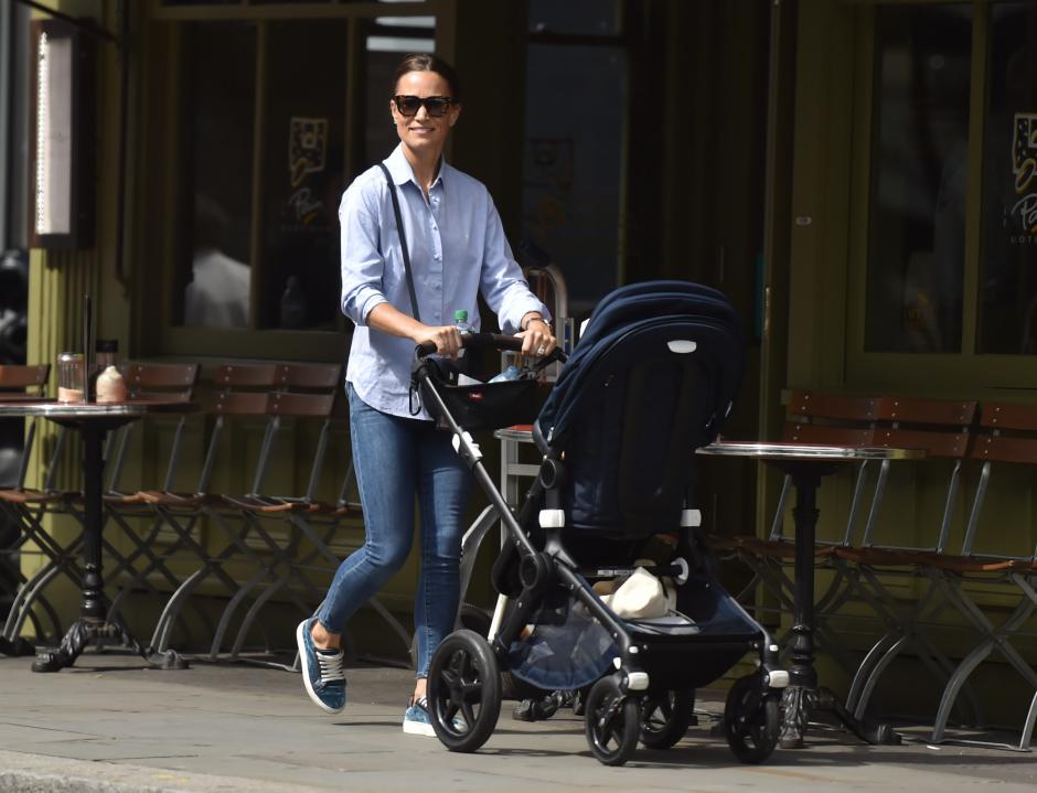 Pippa Middleton takes her baby Arthur Michael for a stroll in London