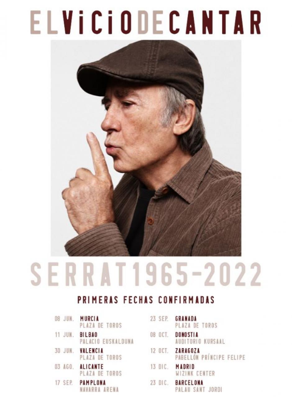 El cartel de la gira de Joan Manuel Serrat con las fechas en España