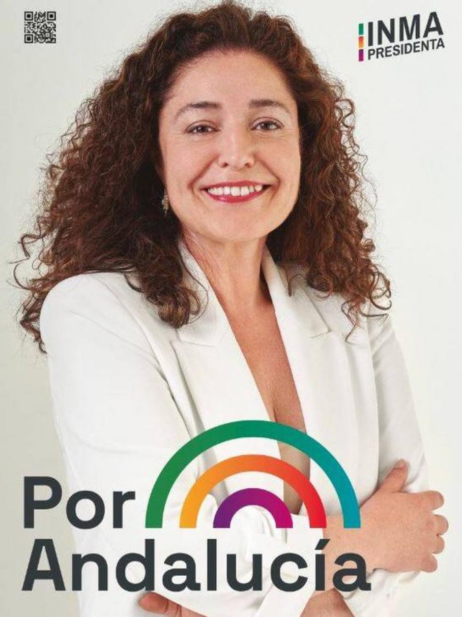 Cartel electoral de la candidata de Por Andalucía, Inmaculada Nieto