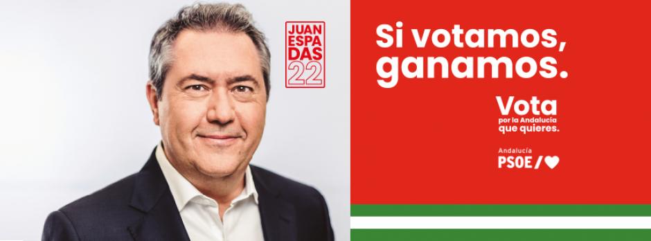 Cartel del candidato del PSOE, Juan Espadas