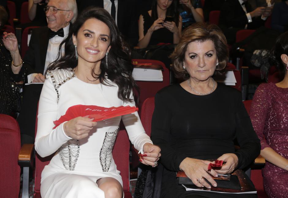 Actress Penelope Cruz and her mother Encarnacion Sanchez during the 32th annual Goya Film Awards in Madrid, on Saturday 3rd February, 2018.