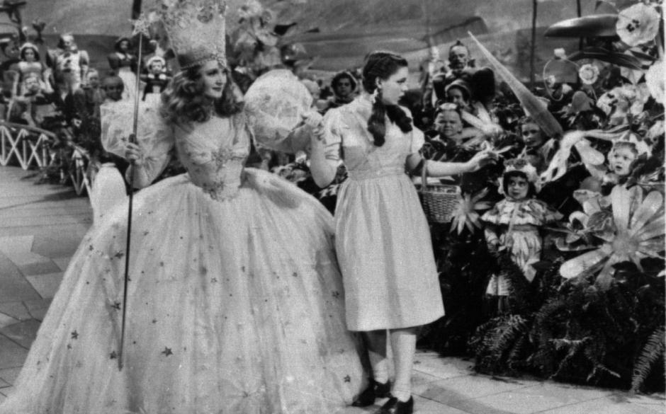 Judy Garland, right, and Billie Burke pose in character for the 1939 movie, "The Wizard of Oz." Burke portrayed Glinda the Good Witch and Garland was Dorothy in the classic movie. (AP Photo/file)