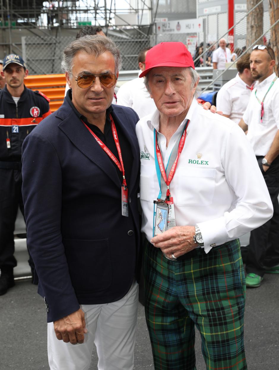 Jean Alesi y Jacky Stewart durante el Gran Premio de Mónaco de 2019