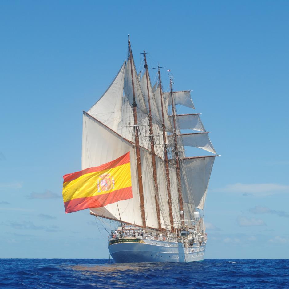 El Juan Sebastián Elcano es uno de los barcos más espectaculares y, sin duda, el más histórico de la Armada