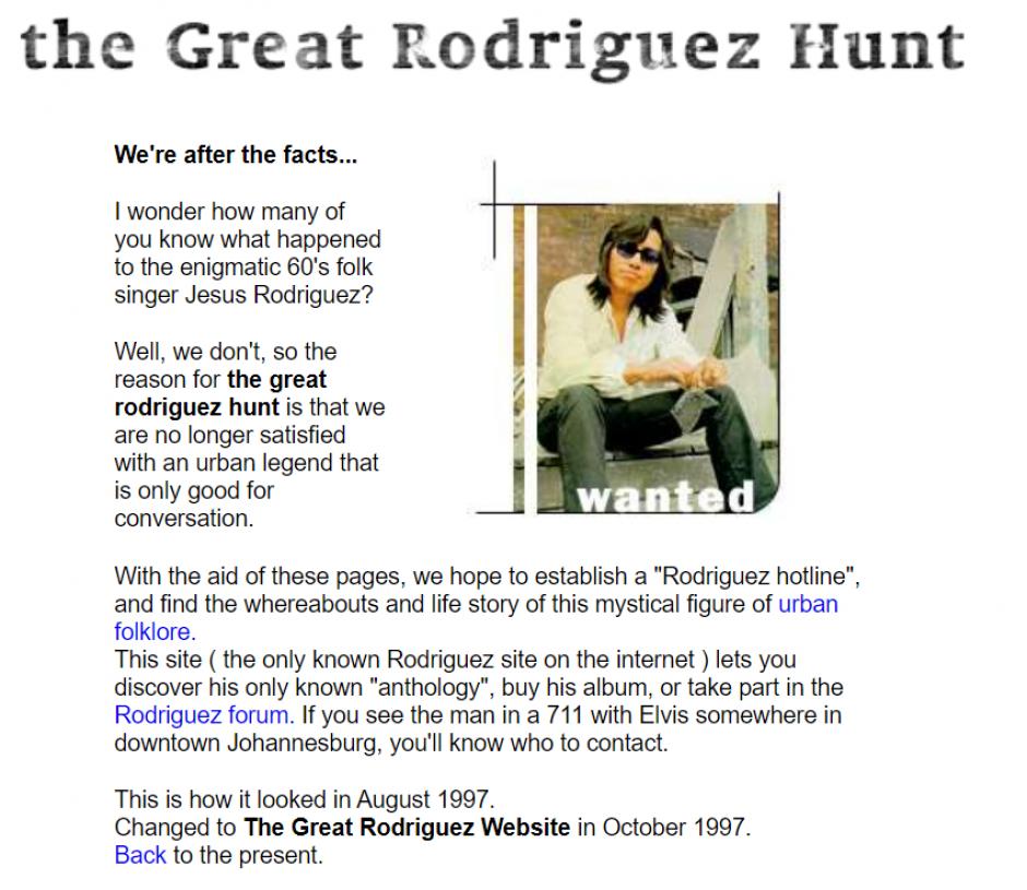 Corte de la página web donde se buscaba a Rodríguez
