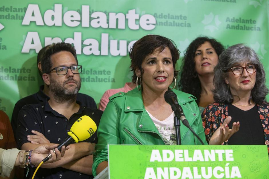 La candidata a la presidencia de Adelante Andalucía, Teresa Rodríguez, valora los resultados de las elecciones