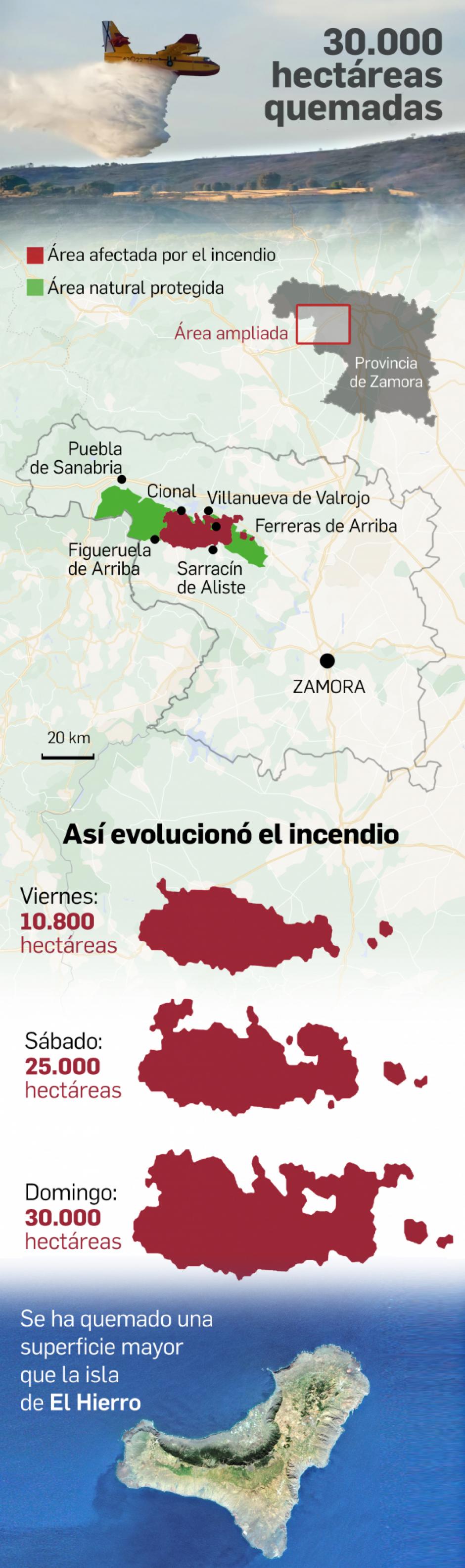 Infografía: Incendio de la Sierra de la Culebra (Zamora)