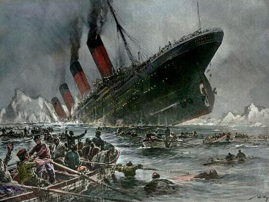 Der Untergang der Titanic, grabado del hundimiento del Titanic, realizado por Willy Stöwer