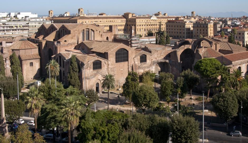 Las Termas de Diocleciano, vistas desde el Quirinale
