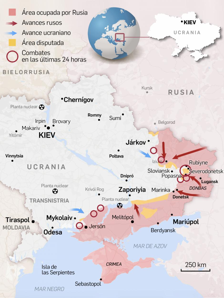 Mapa de la guerra de Ucrania: 23 de junio de 2022