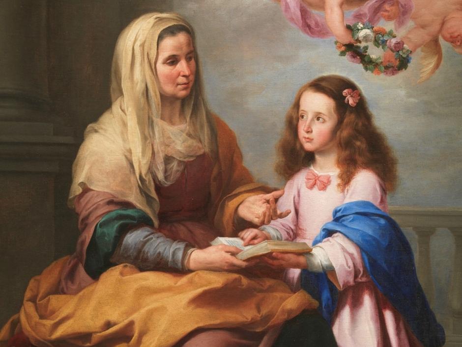 Santa Ana enseñando a leer a la Virgen. Bartolomé Esteban  Murillo