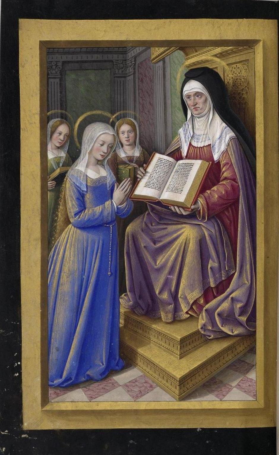 Santa Ana enseñando a la Virgen a leer. Biblioteca Nacional de Francia