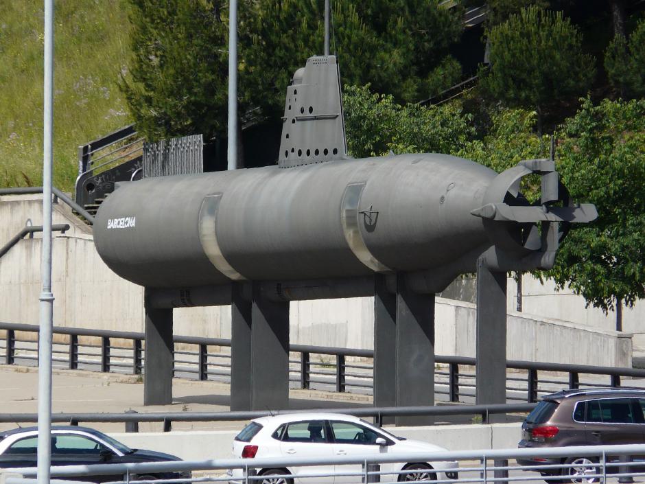 Un submarino "Tiburón" exhibido en el Museo de la Ciencia de Barcelona