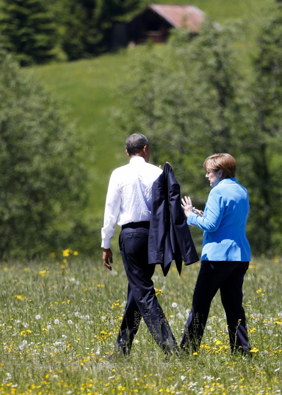 El expresidente Barack Obama y la excanciller Angela Merkel en el G7 de 2015