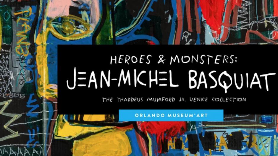 Cartel de la exposición de Basquiat en el Museo de Orlando