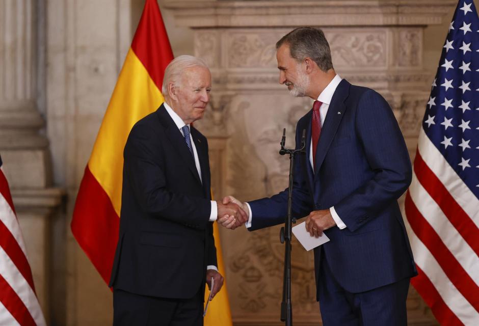 El Rey Felipe VI recibe a Joe Biden en el Palacio Real