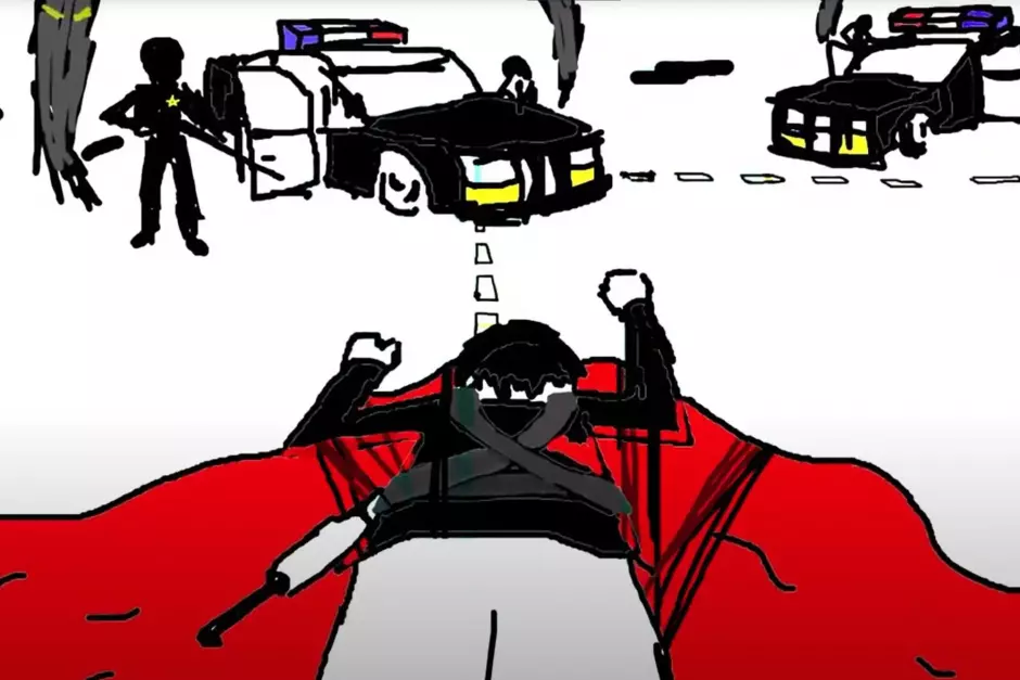 Dibujos violentos que se aprecian en los vídeo de Crimo