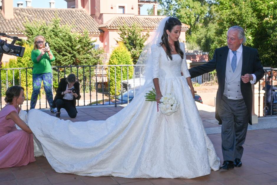 Cristina Fernández a su llegada a la boda