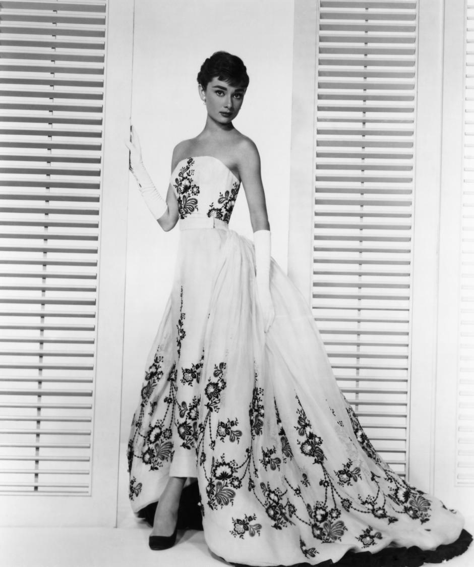 Hepburn con el vestido que lució en `Sabrina´