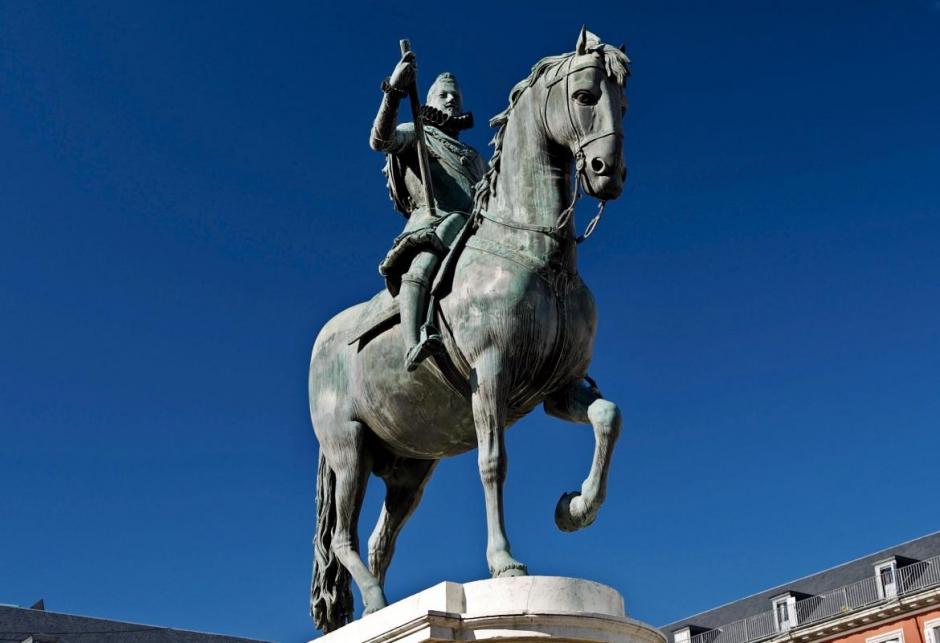 Estatua de Felipe III en la plaza Mayor de Madrid