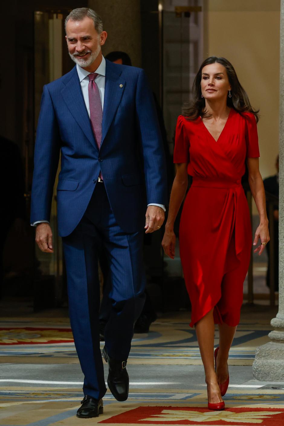 Spanish King Felipe VI and Letizia Ortiz during National Sports Awards 2022 in Madrid on Monday, 18 July 2022.