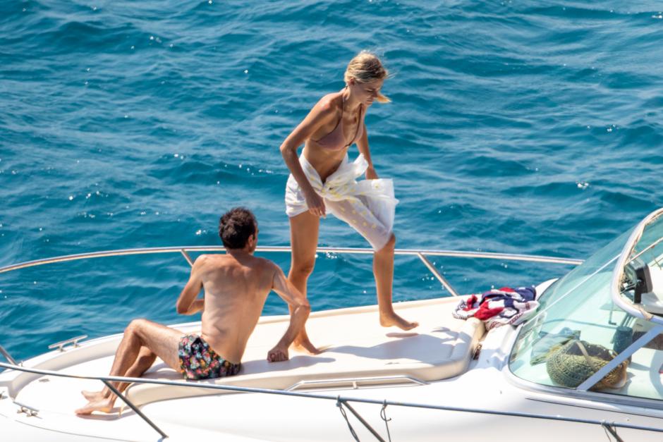 Bullfighter Enrique Ponce and Ana Soria on the boat on holidays in Almeria July 19, 2020