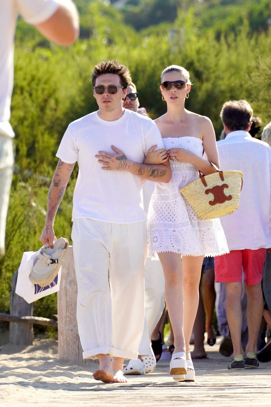 Actor and singer Jared Leto and friends in St-Tropez, southeastern France, on July 02, 2022.