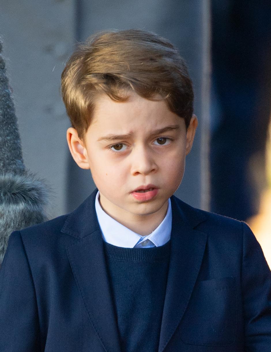 Prince George attending the Christmas day service in Sandringham in Norfolk, England,