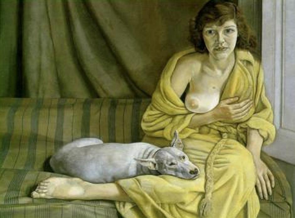 'Mujer con perro blanco' (1951), de Lucian Freud