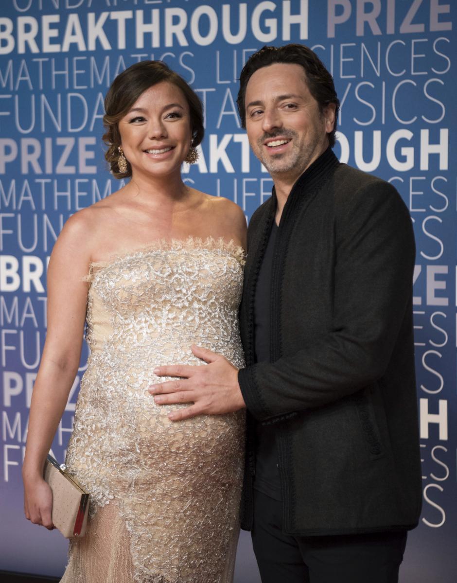 Nicole Shanahan and Sergey Brin at the 7th annual Breakthrough Prize Ceremony on Sunday, Nov. 4, 2018 in Mountain View, Calif