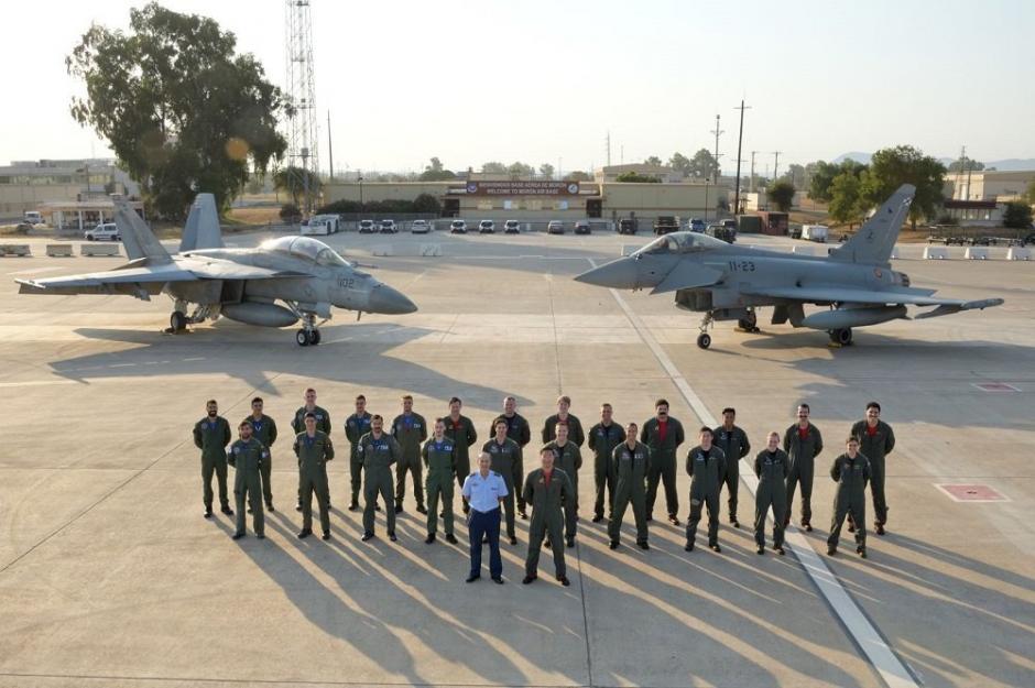 Tres imágenes de los ejercicios de F-18 españoles y norteamericanos en la base aérea de Morón