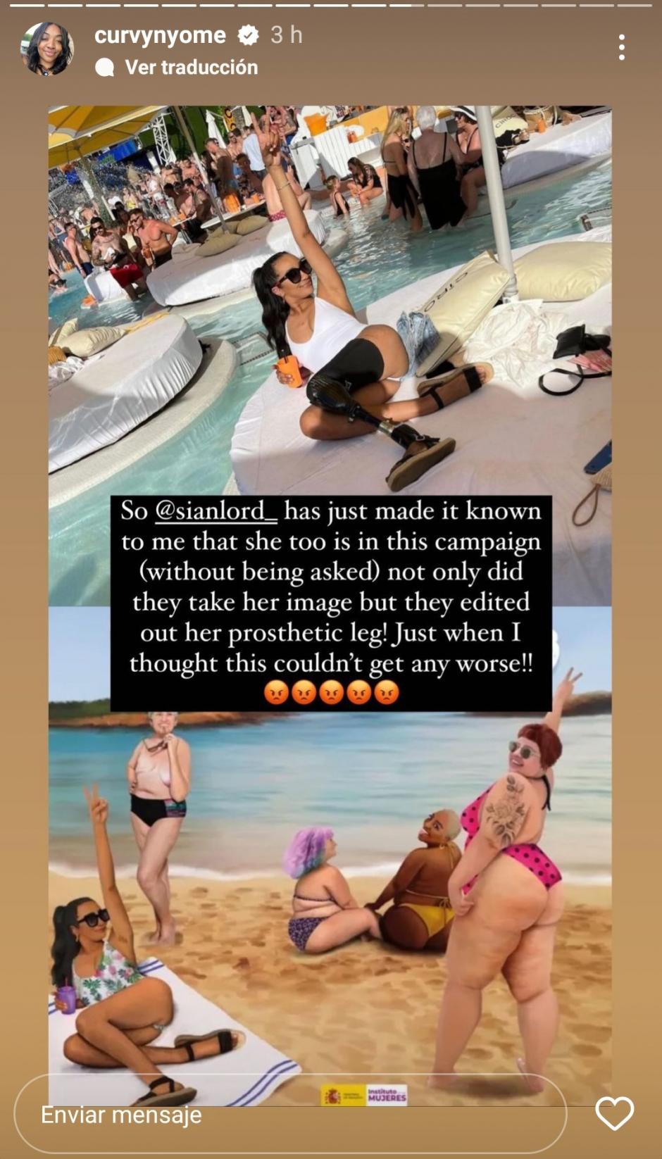 La queja de la modelo a través de Instagram