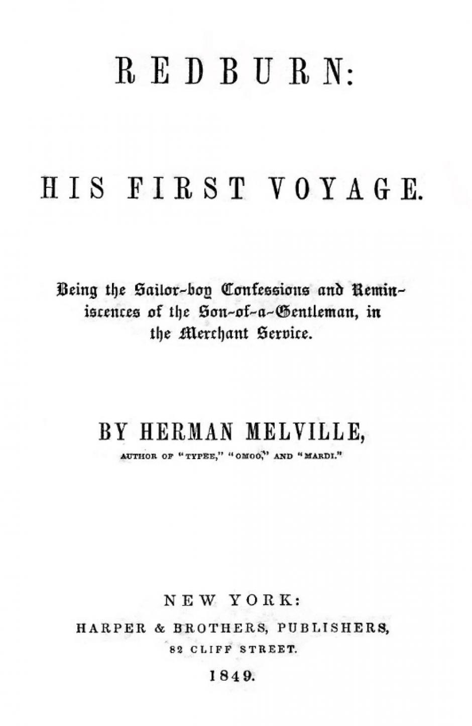 Primera edición de 'Redburn' (1849)