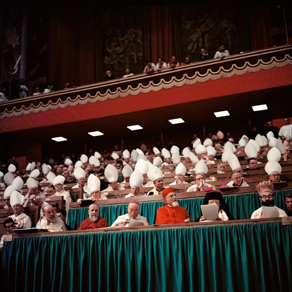 Padres conciliares durante el Concilio Vaticano II