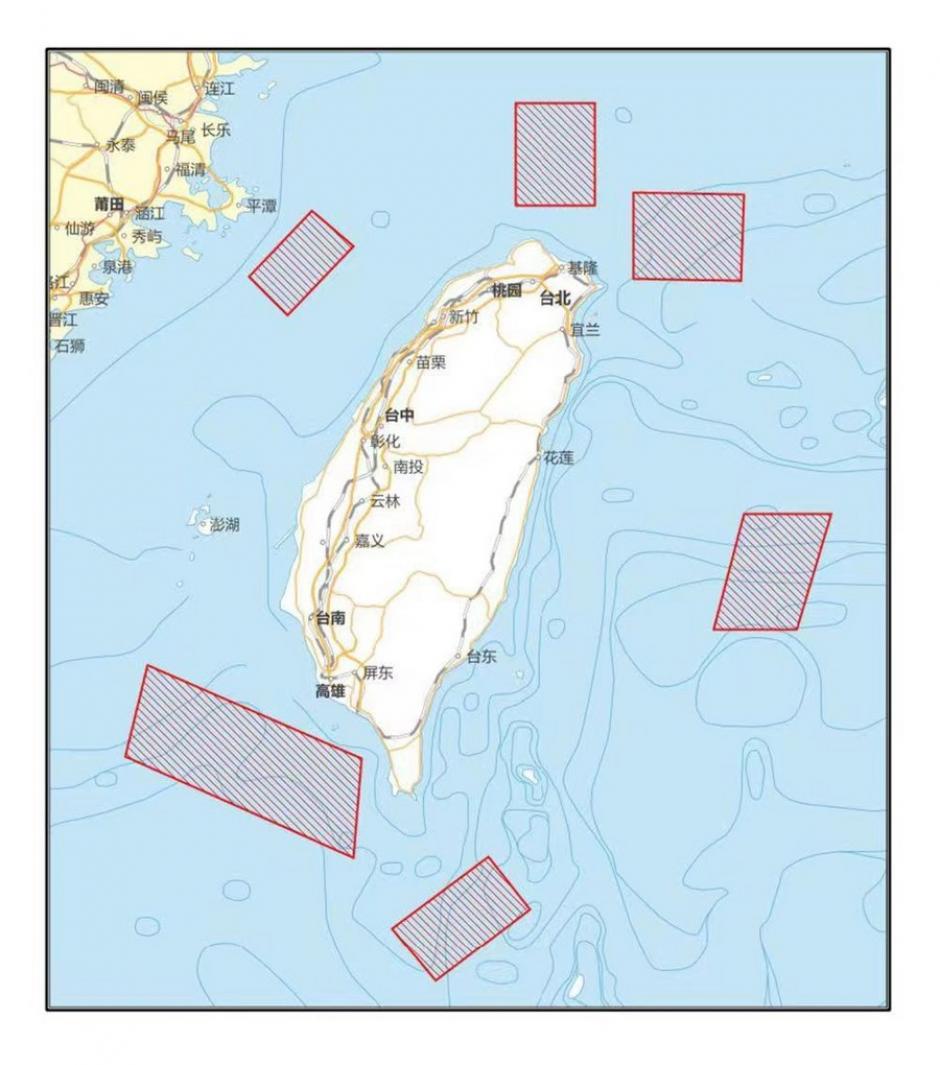 Mapa China Maniobras Militares Taiwán