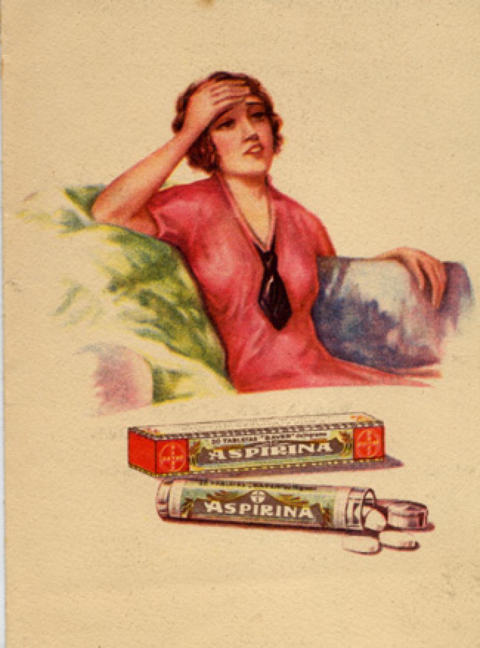 Publicidad de la aspirina de los años 40