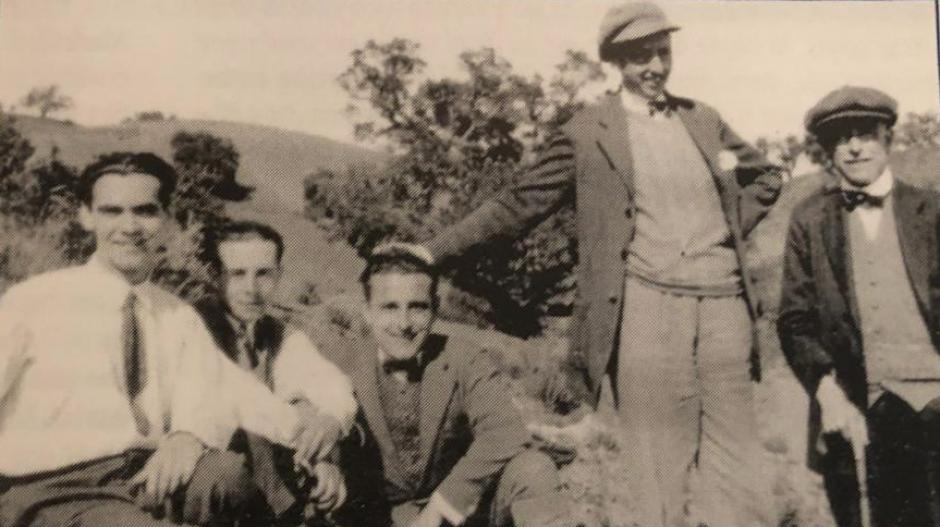 Lorca, Rafael Aguado, Antonio de Luna, José Segura y Manuel de Falla en 1926